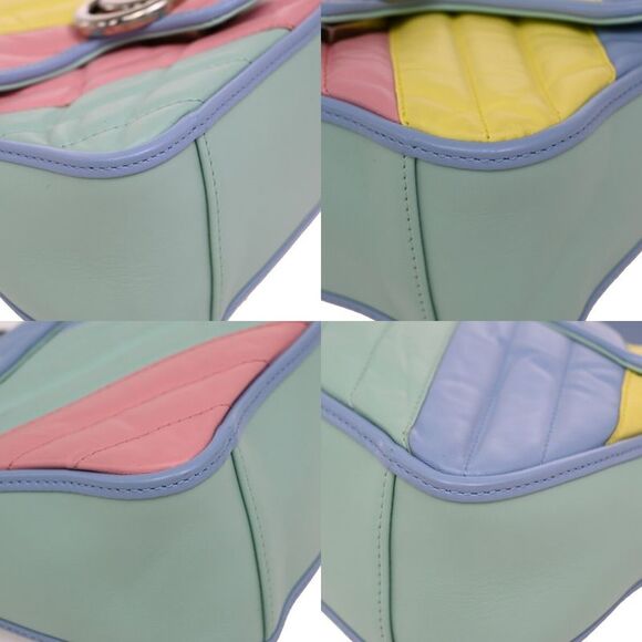Gucci Gg Marmont Top Handle Bag Leather Multicolour Leather Bag (Pre-Owned) - Picture 9 of 15